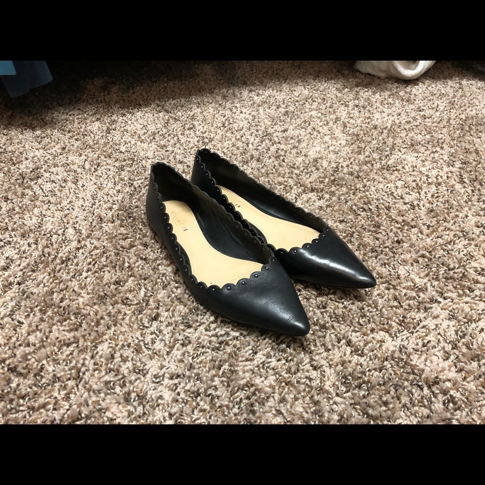 Coach Jill Black Leather Flats